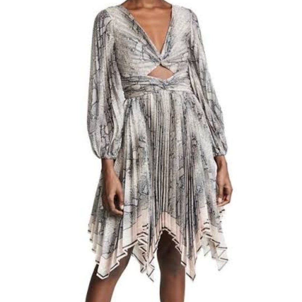 Corsage Twist Cutout Python Skin Pattern Mini Dre… - image 1